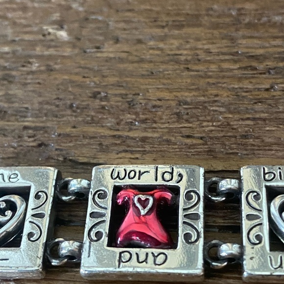 Brighton Inspirational “Red Dress” Reversible Silver Bracelet - Picture 12 of 12